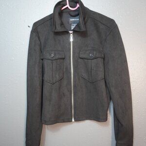 Ookie And Lala Womens Black Suede Zip Up MotorCycle Jacket Size Medium